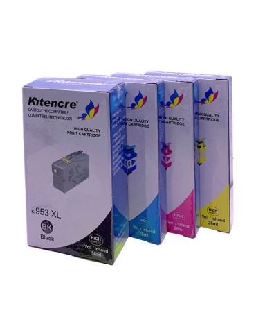 Lot 4 Cartouches N° 953 XL Noir+Cyan+Magenta+Jaune