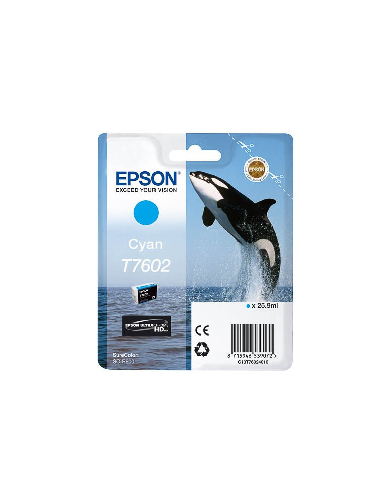 Inktpatroon Epson T7602 Cyaan
