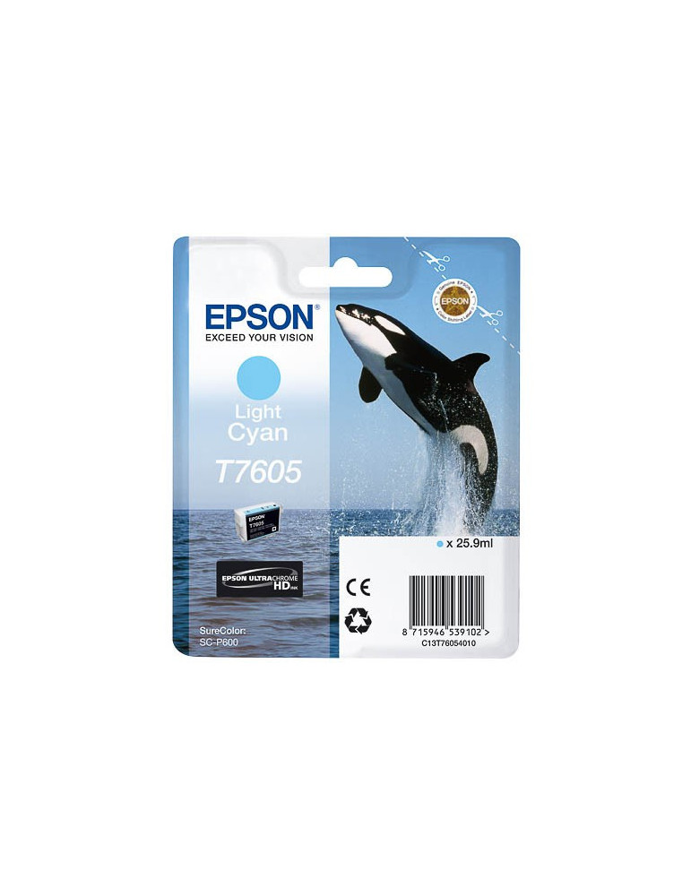 Inktpatroon Epson T7605 Light Cyaan