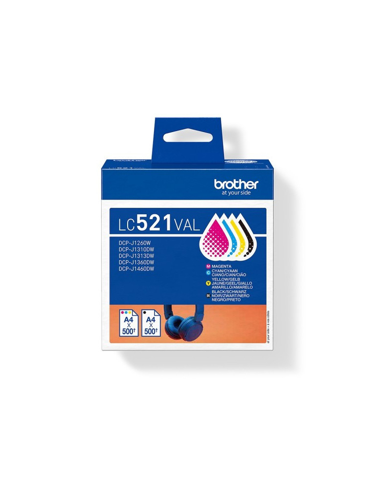 Inktpatroon Brother LC-521 - Pack 4