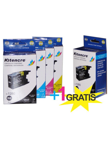 Inktpatronen LC-1280 HC - Pack 4+1 GRATIS